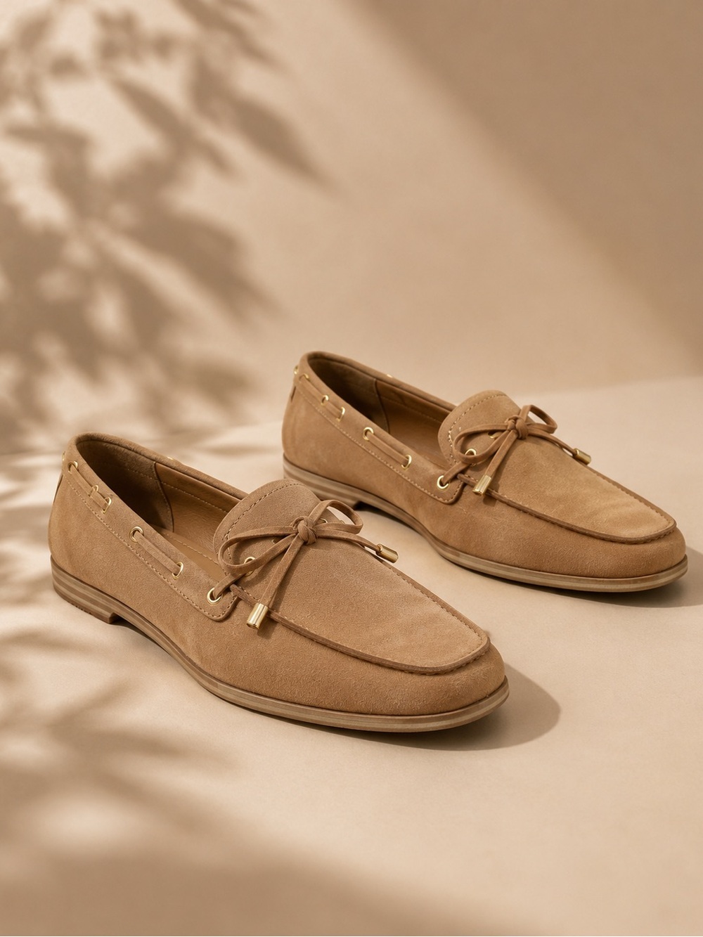 Dolce Vita Modern Tan Driving Loafers Women's Size 9 Bow Slip-On Minimalist